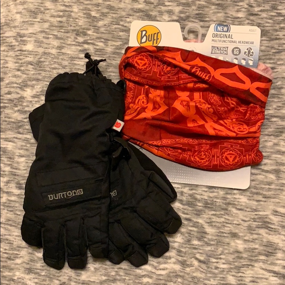 Buff Headwear and Burton Gloves